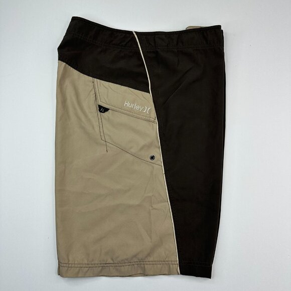 Hurley Men's Brown Tan Surf Swim Board Shorts Size Large/W35.25/L10.5 - Picture 2 of 12